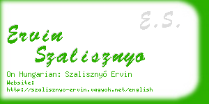 ervin szalisznyo business card