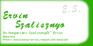 ervin szalisznyo business card